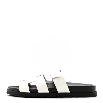 Hermes Calfskin Womens Chypre Sandals 37 White 1 of 9
