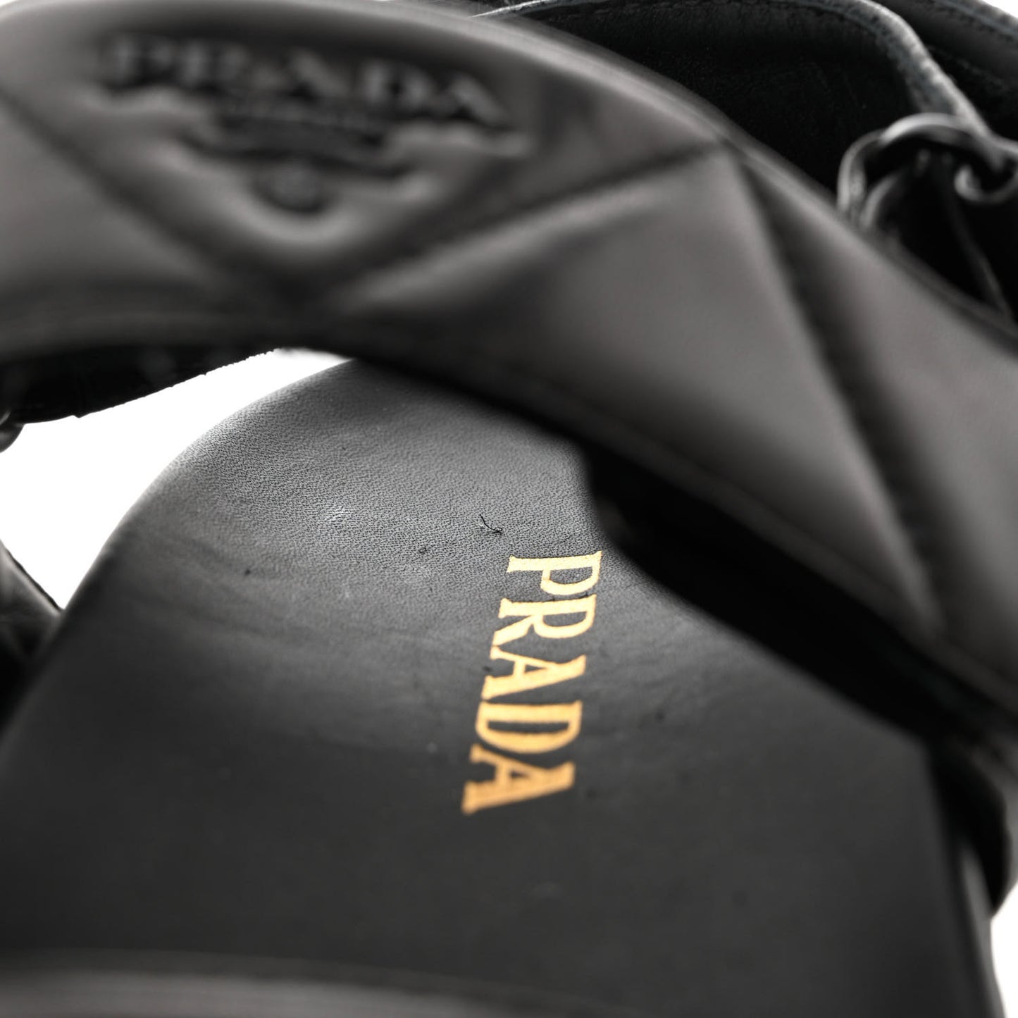 Nappa Logo Quilted 20mm Sport Sandals 37 Black