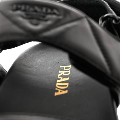 Prada Nappa Logo Quilted 20mm Sport Sandals 37 Black 9 of 10