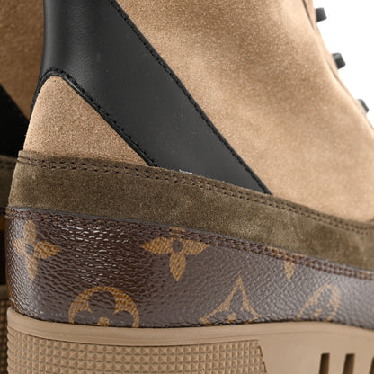 Louis Vuitton Suede Calfskin Monogram Laureate Platform Desert Boots 40 Beige 7 of 10