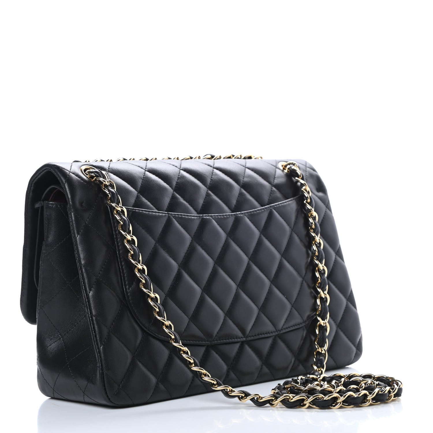 Chanel Lambskin Quilted Jumbo Double Flap Black 3 of 15