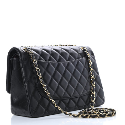 Chanel Lambskin Quilted Jumbo Double Flap Black 3 of 15