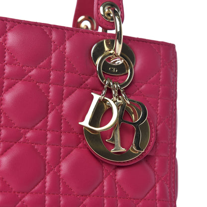 Christian Dior Lambskin Cannage Medium Lady Dior Pink 9 of 9