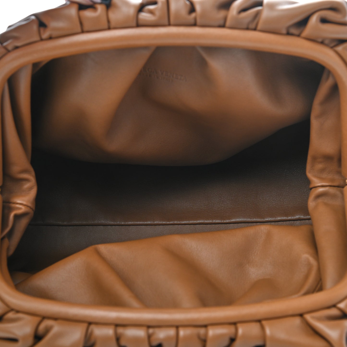 Smooth Butter Calf The Pouch Oversized Clutch Camello
