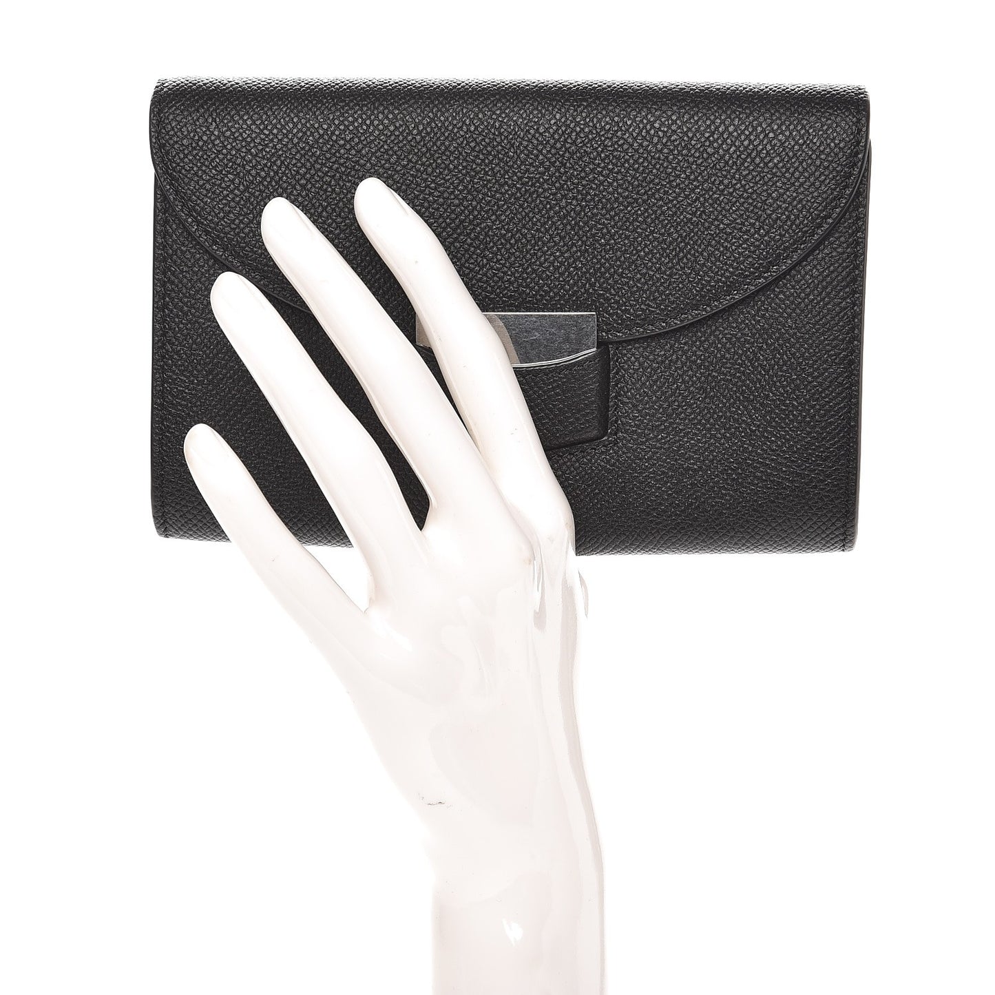 Grained Calfskin Medium Trotteur Multifunction Flap Wallet Black