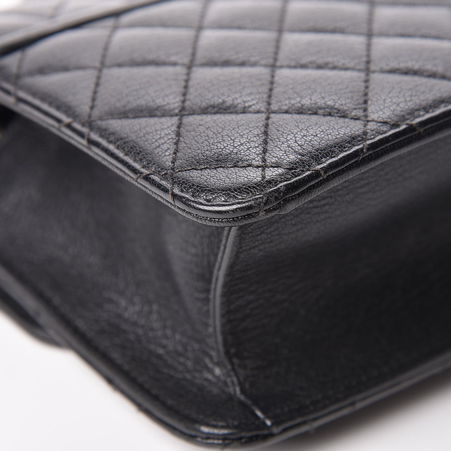 Chanel Goatskin Quilted Small CC University Top Handle Flap Black 9 of 11