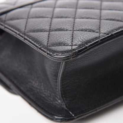 Chanel Goatskin Quilted Small CC University Top Handle Flap Black 9 of 11