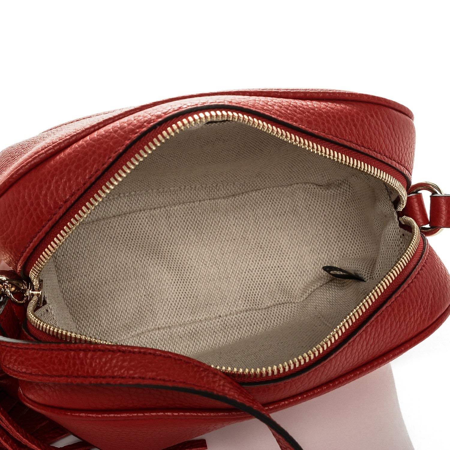 Gucci Pebbled Calfskin Small Soho Disco Bag Tabasco Red 5 of 7