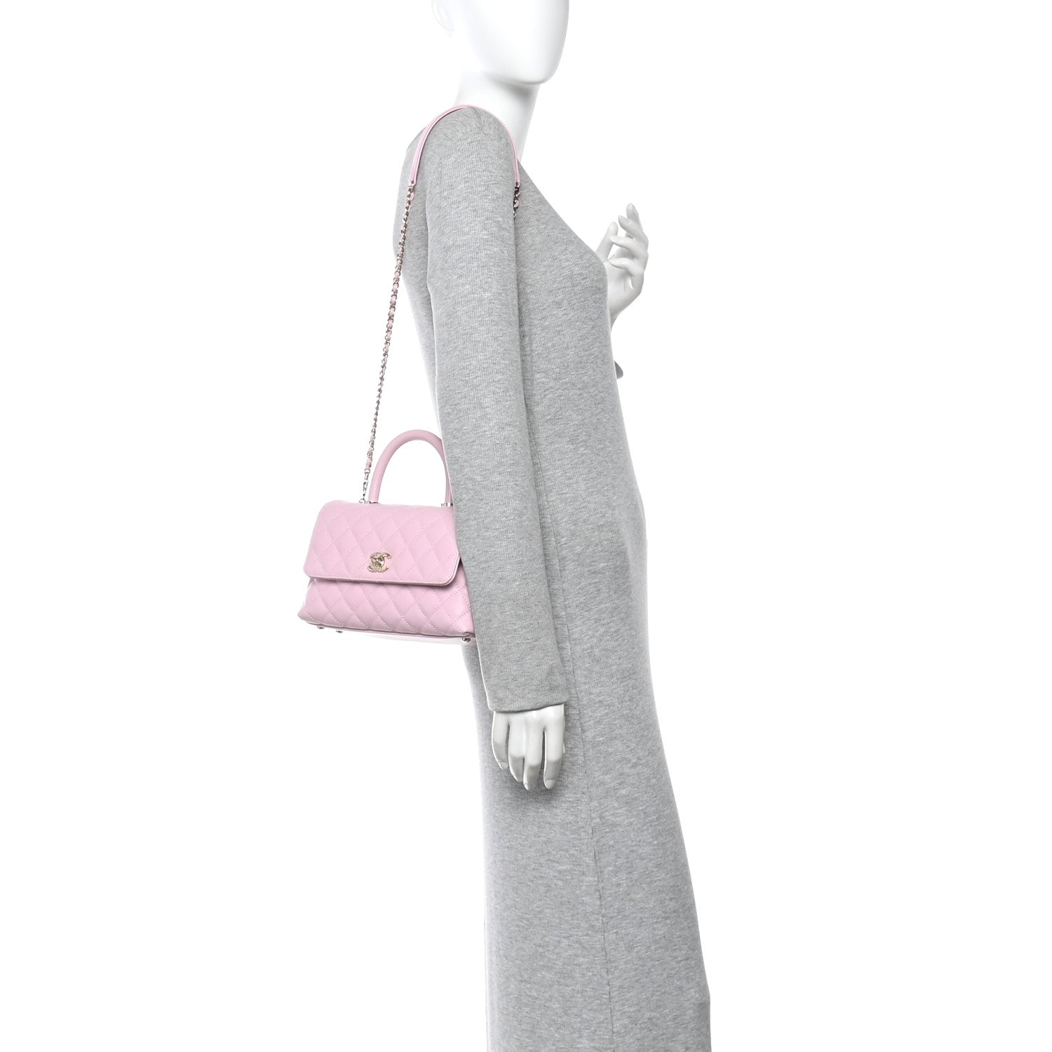 Chanel Caviar Quilted Mini Coco Handle Flap Light Pink 2 of 10