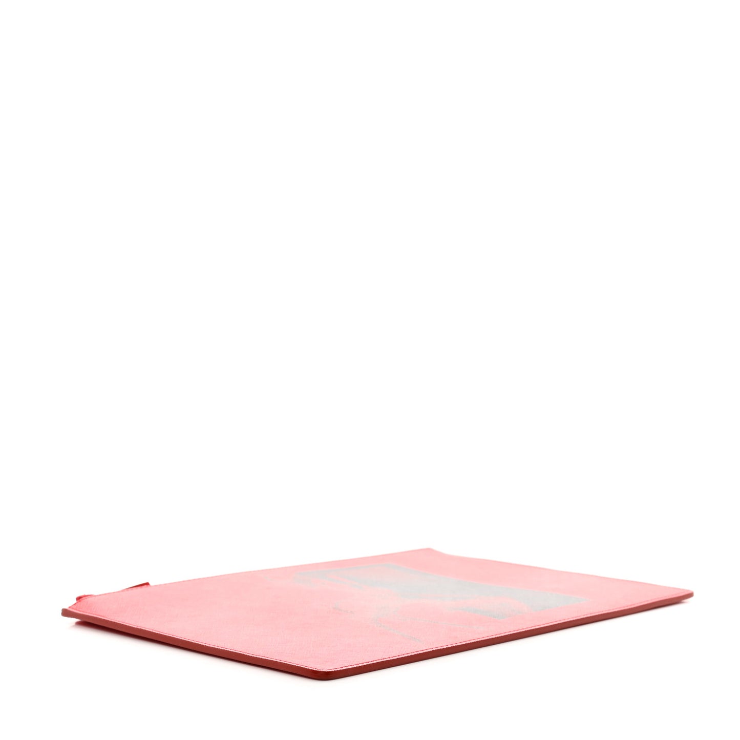 Textured Coated Canvas Bambi Print Medium Cosmetic Pouch Red