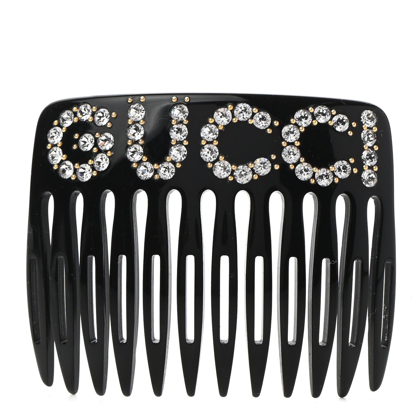 Resin Crystal Hair Comb Black