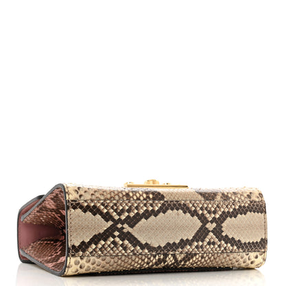 Gucci Snakeskin Small Padlock Shoulder Bag Gold Beige Pink 4 of 13