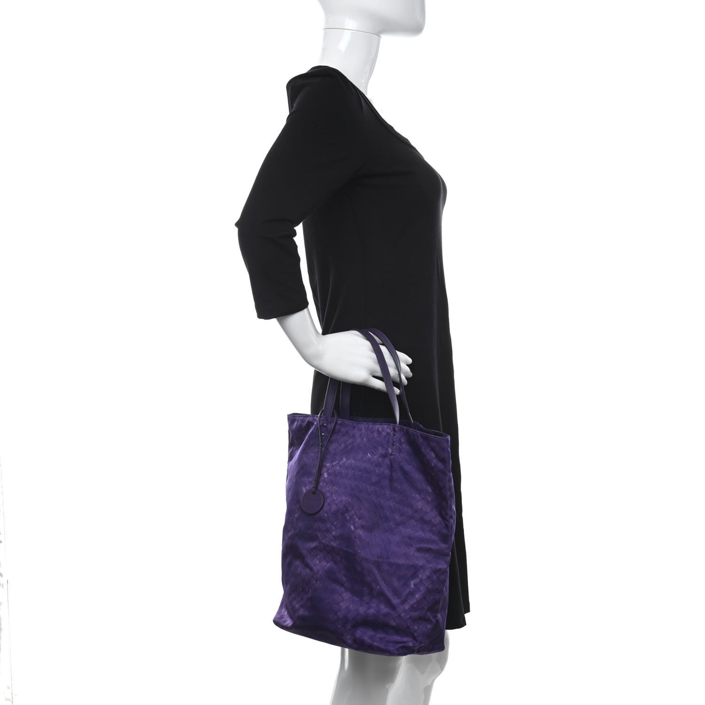 Nylon Intrecciolusion Vertical Tote Plum