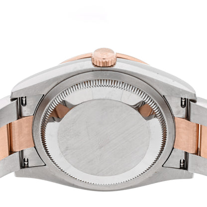 Rolex Stainless Steel 18K Everose Gold Diamond 36mm Oyster Perpetual Datejust Watch Rhodium Roman 126281RBR 4 of 5