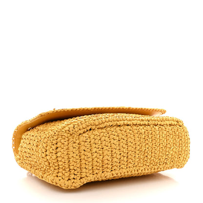 Saint Laurent Raffia Calfskin Monogram Medium Niki Chain Satchel Wheat 4 of 12