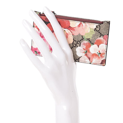 Gucci GG Supreme Monogram Blooms Coin Case Card Holder Beige Multicolor Dry Rose 2 of 7