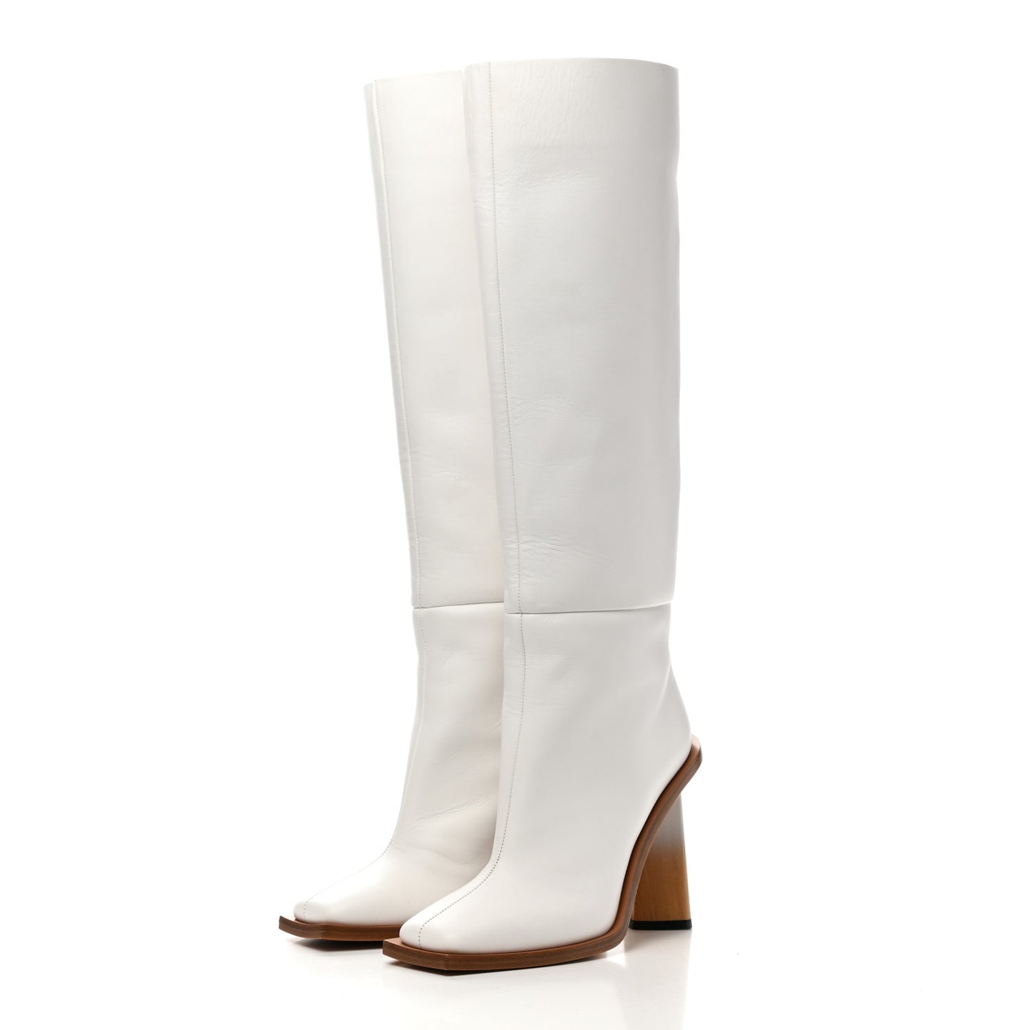 Calfskin Snow Diamond Tall Boots 36.5 White