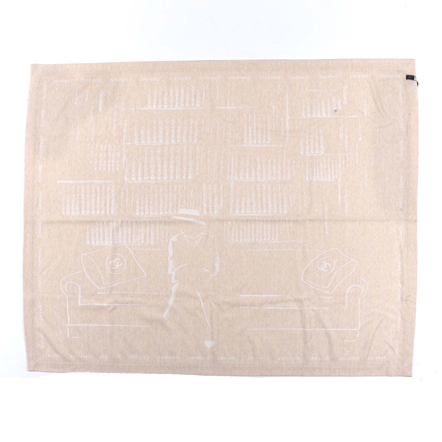 Wool Silk Lightweight Throw Blanket Beige