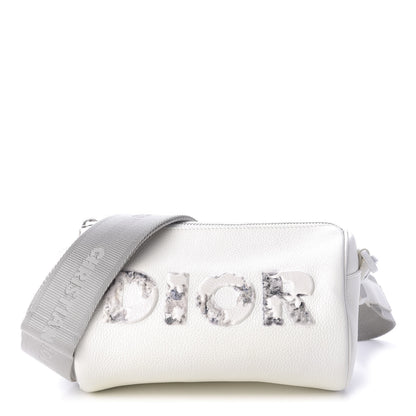 Christian Dior X DANIEL ARSHAM Grained Calfskin Mens Roller Bag White 1 of 10