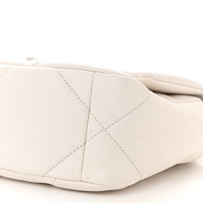 Chanel Glossy Calfskin Quilted Medium Chanel 19 Flap White Black 10 of 10
