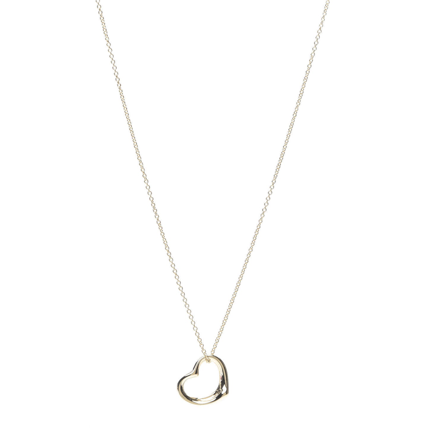 18K Yellow Gold Elsa Peretti Small Open Heart Pendant Necklace