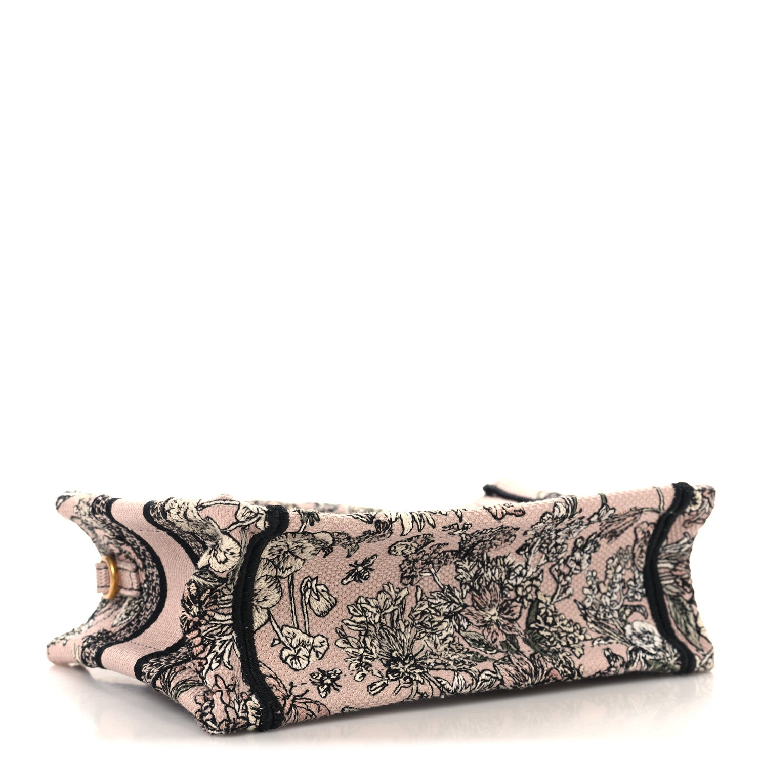 Christian Dior Canvas Embroidered Mini Book Tote With Strap Pink Multicolor 4 of 11