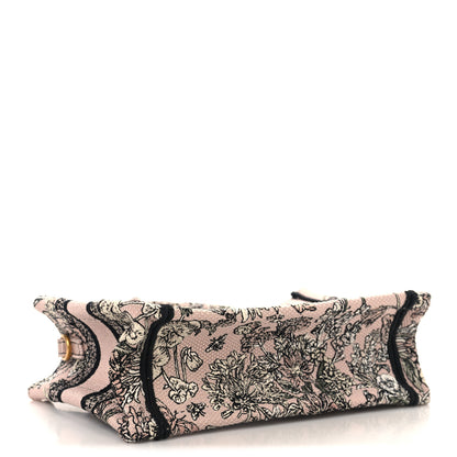 Christian Dior Canvas Embroidered Mini Book Tote With Strap Pink Multicolor 4 of 11