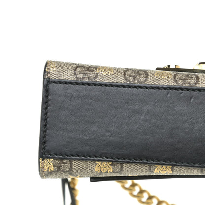 Gucci GG Supreme Monogram Bees Small Padlock Shoulder Bag Black 15 of 16