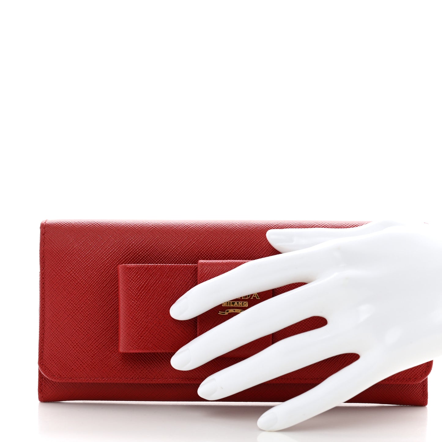 Saffiano Fiocco Bow Continental Wallet Fuoco