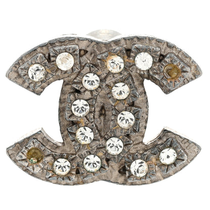 Chanel Crystal Timeless CC Earrings Silver 5 of 6