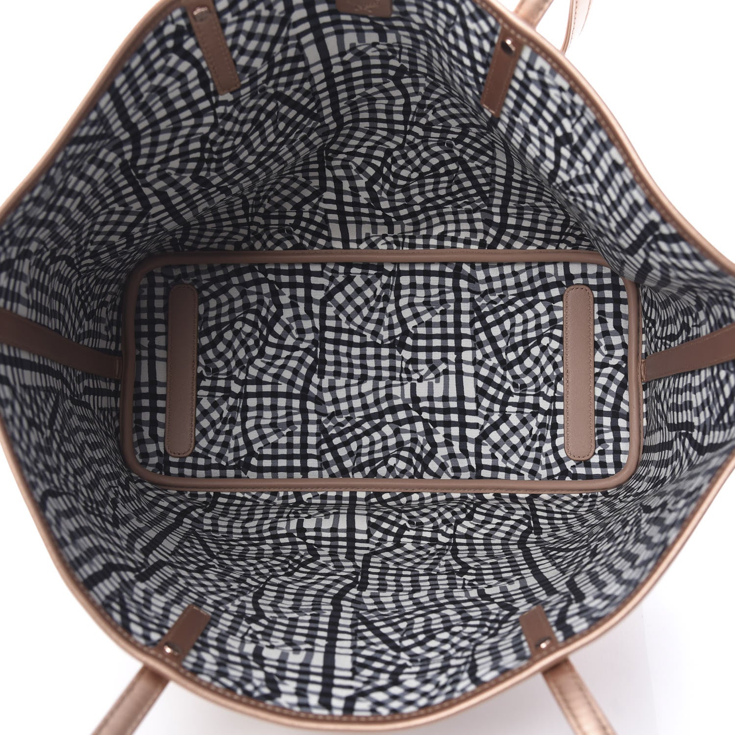 MCM Metallic Visetos Medium Anya Shopper Tote Champagne Gold 9 of 16