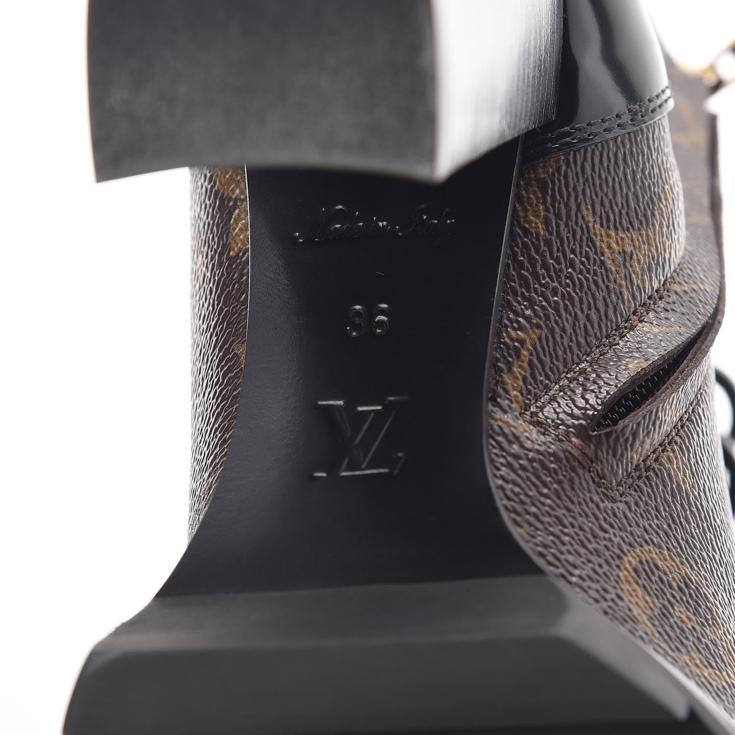 Louis Vuitton Patent Calfskin Monogram Star Trail Ankle Boots 36 Black 6 of 7