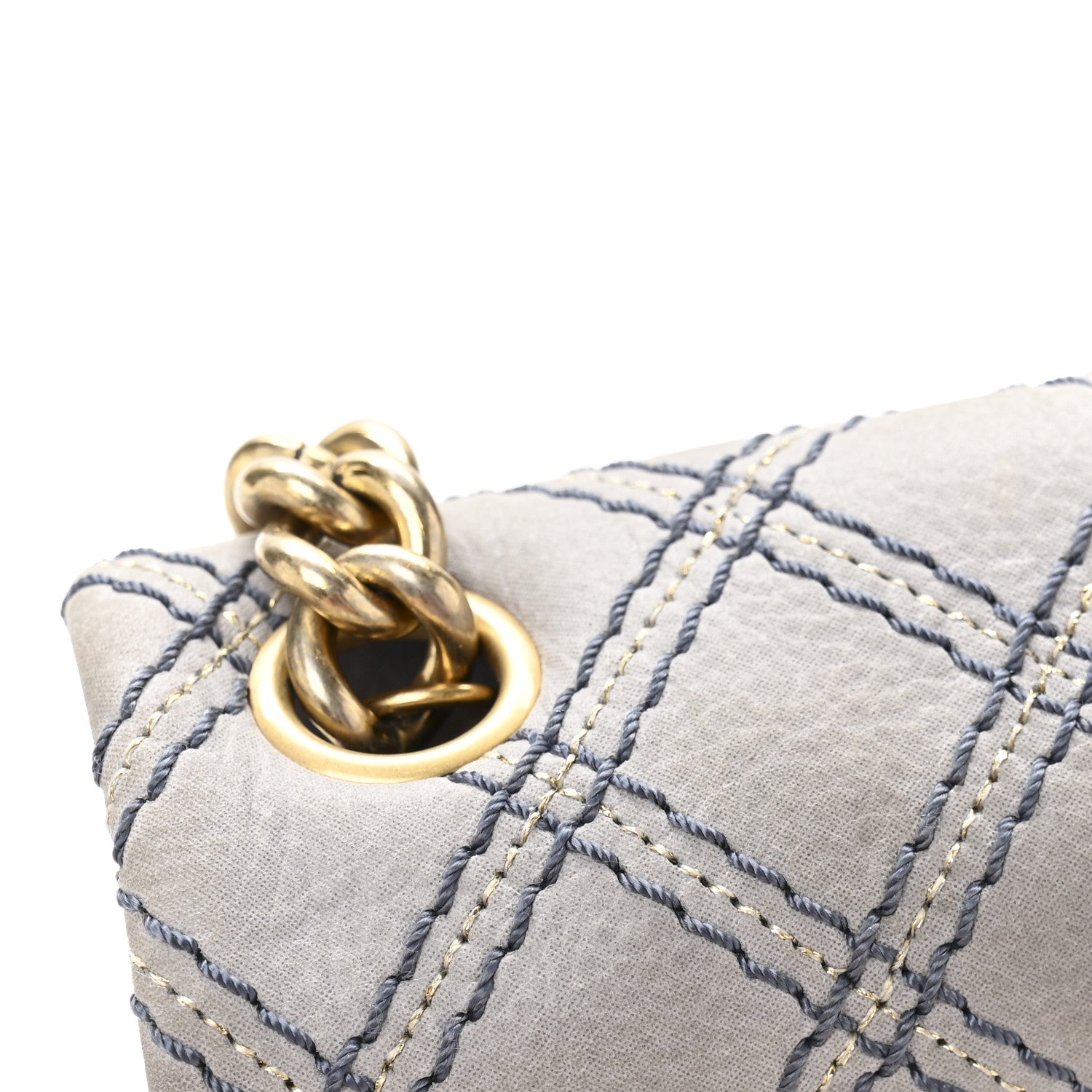 Chanel Iridescent Calfskin Triple Stitched Flap Grey 14 of 14