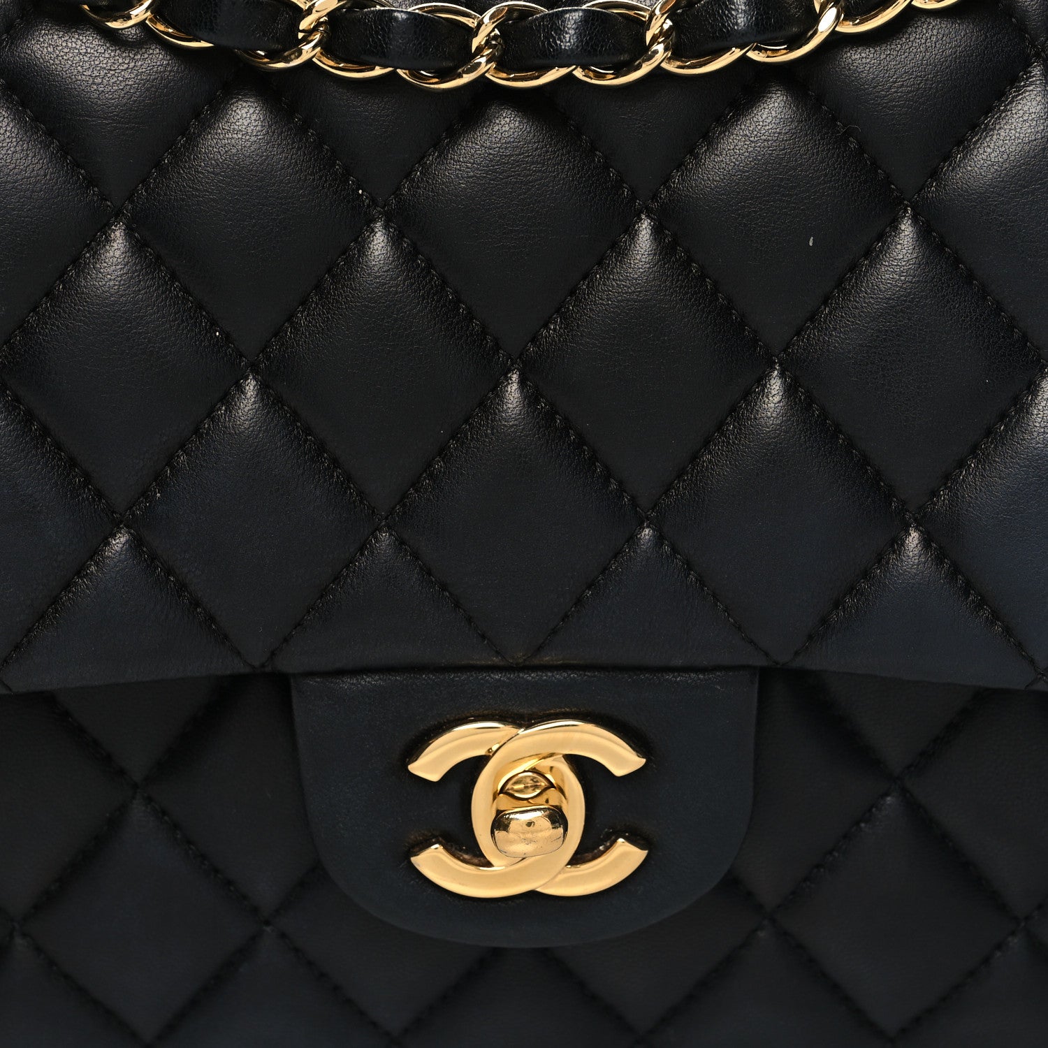 Chanel Lambskin Quilted Medium Double Flap Black 8 of 13