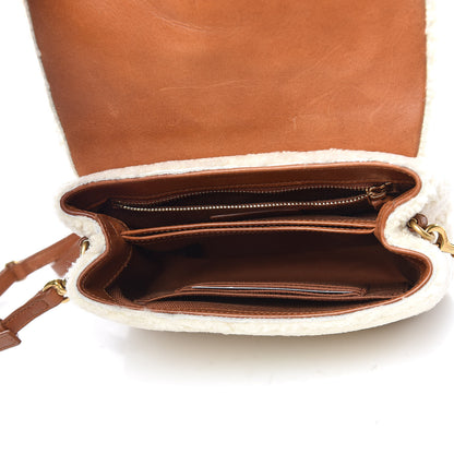 Saint Laurent Shearling Toy Loulou Shoulder Bag Natural 5 of 13