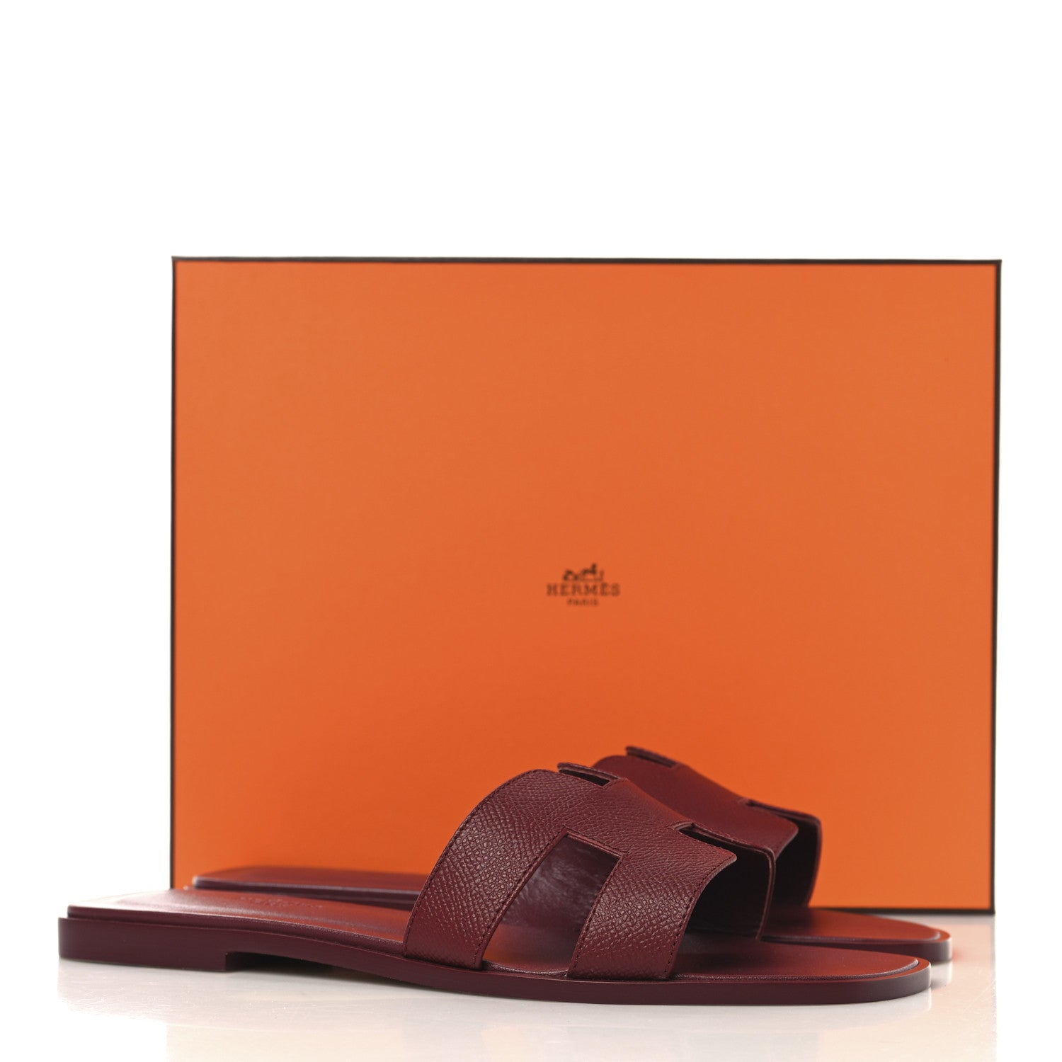 Hermes Epsom Oran Sandals 38.5 Rouge H 10 of 10