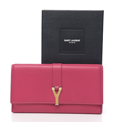 Saint Laurent Calfskin Classic Y Ligne Clutch Fuchsia 12 of 12
