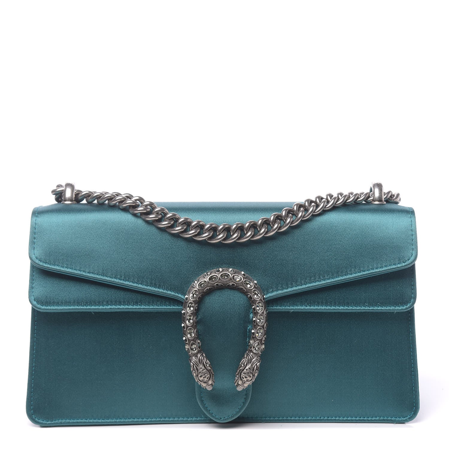 Gucci Satin Silk Crystal Small Dionysus Shoulder Bag Turchese Black Diamond 1 of 10