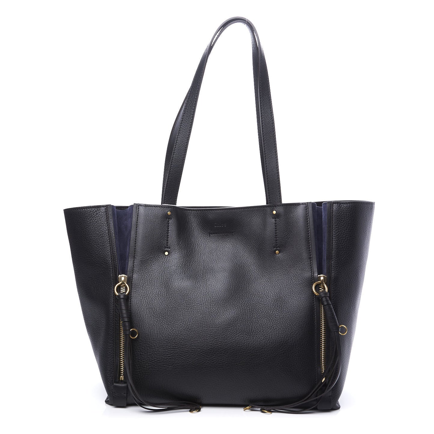 Smooth Calfskin Medium Milo Shopping Tote Black
