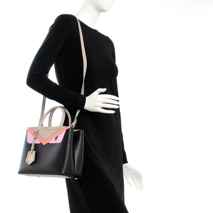 Fendi Vitello Elite Monster Petite 2Jours Tote Multicolor Black Grigio Polvere Multicolor 2 of 9