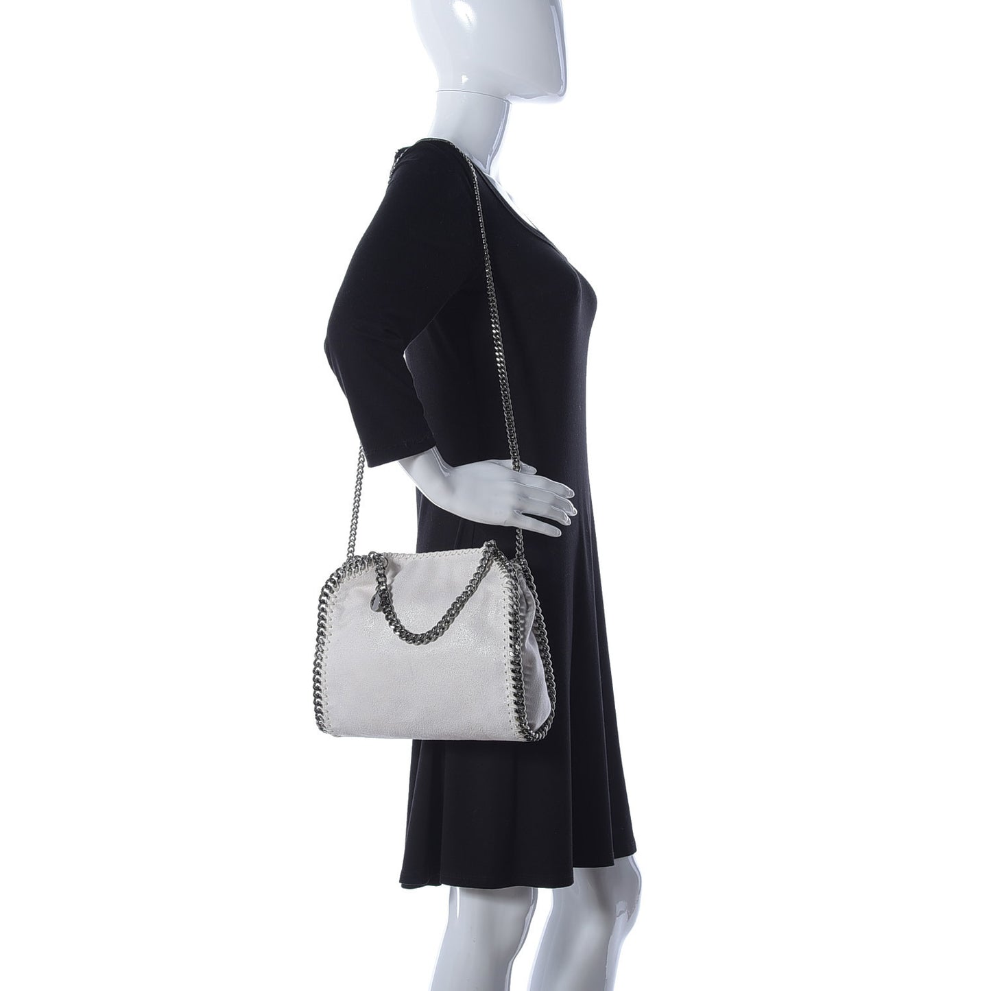Shaggy Deer Mini Falabella Fold Over Tote Chalk