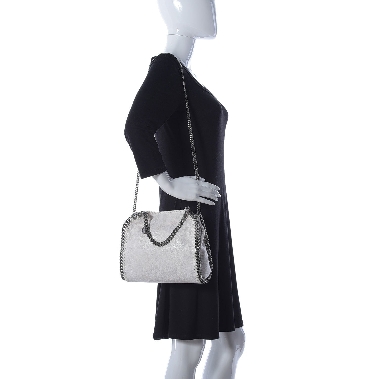 Stella McCartney Shaggy Deer Mini Falabella Fold Over Tote Chalk 2 of 13