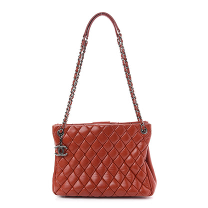 Chanel Lambskin Quilted Small New Bubble Quilt Tote Red 1 of 10