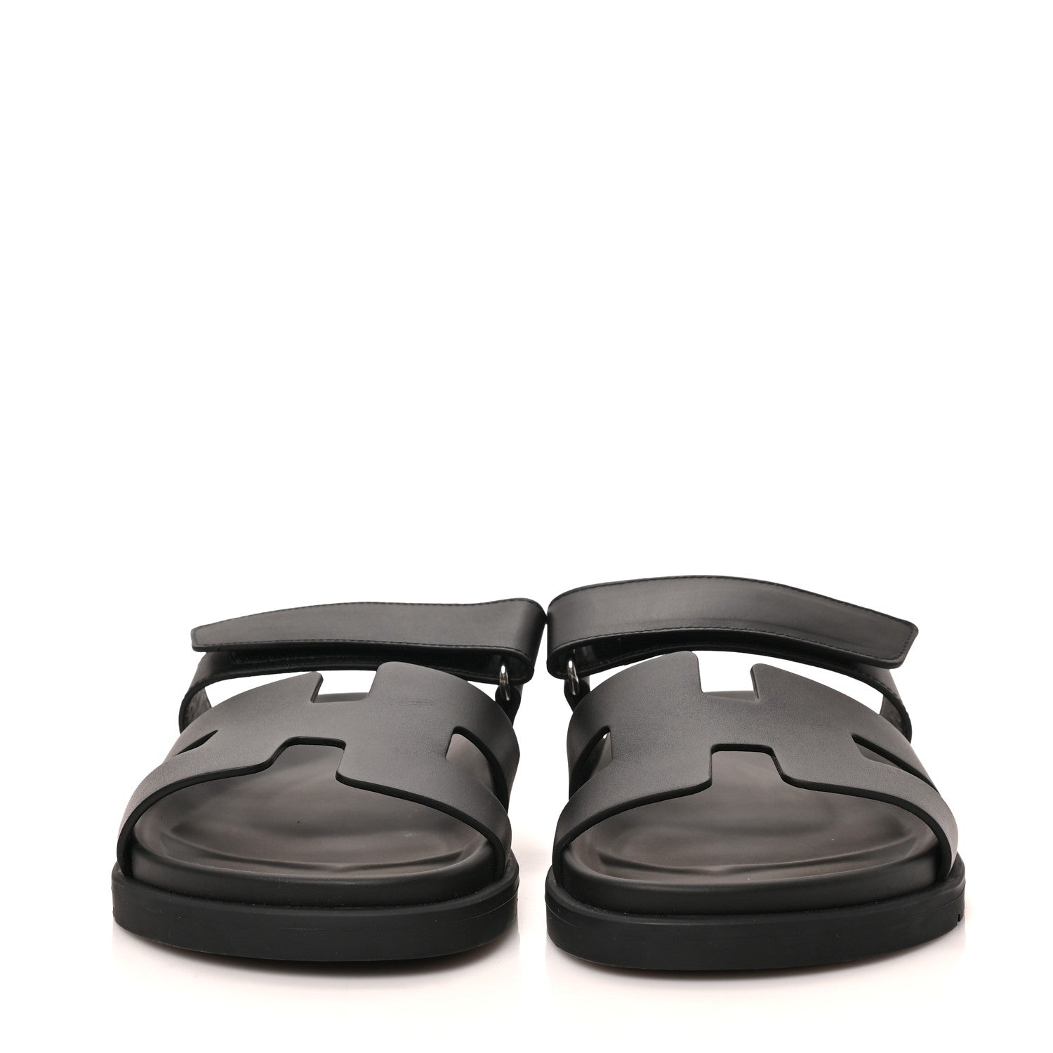 Hermes Calfskin Womens Chypre Sandals 39 Black 2 of 9