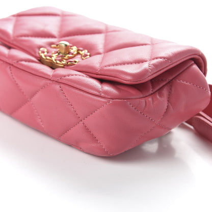 Chanel Lambskin Quilted 19 Waist Bag Pink 13 of 21