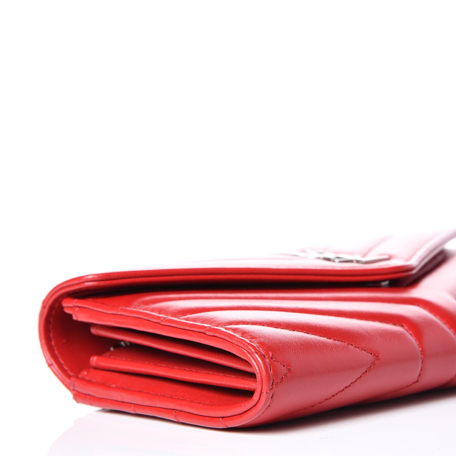 Saint Laurent Lambskin Y Quilt Monogram Large Loulou Flap Wallet Rouge Eros 7 of 10
