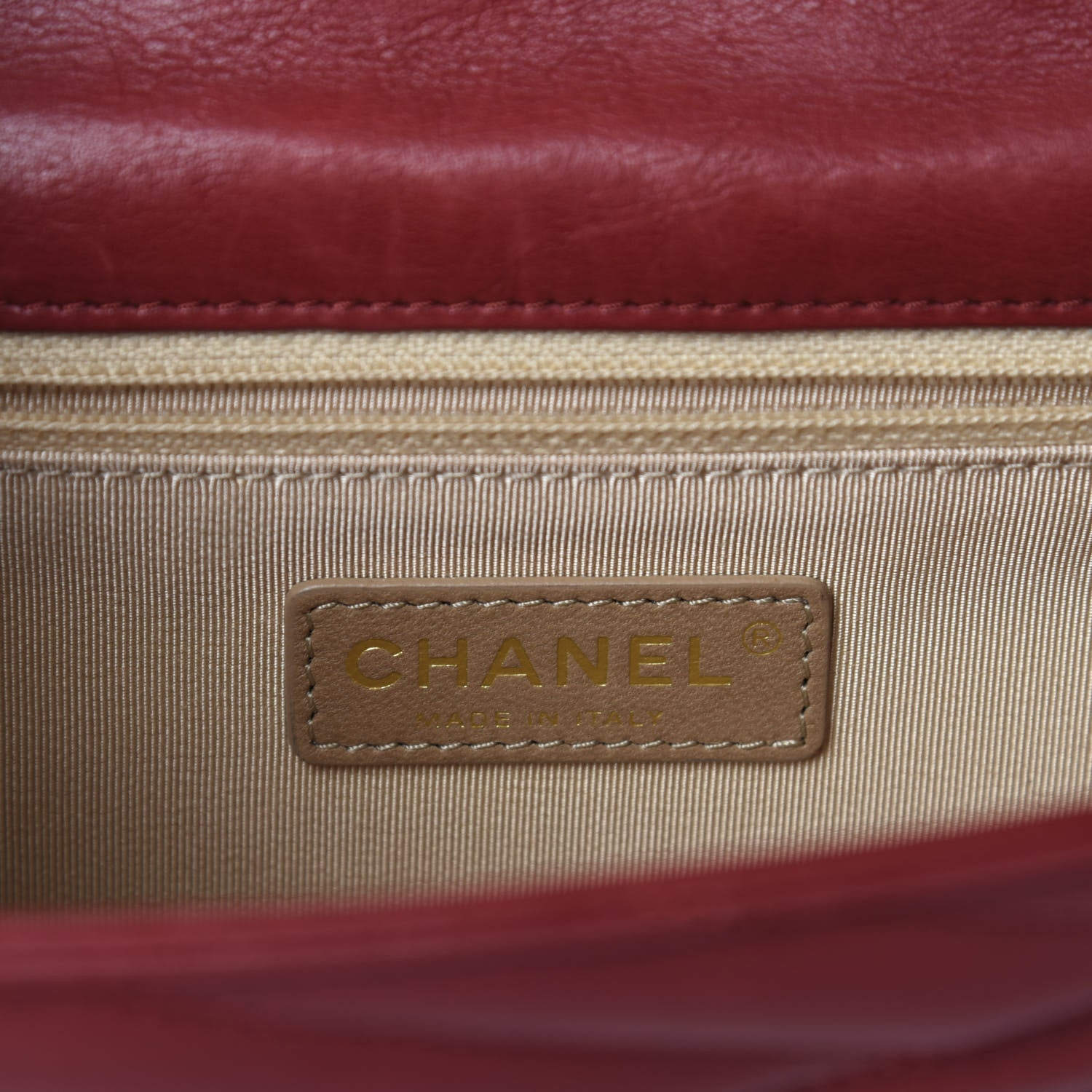 Chanel Calfskin Chevron Quilted Gabrielle Flap Red 8 of 12