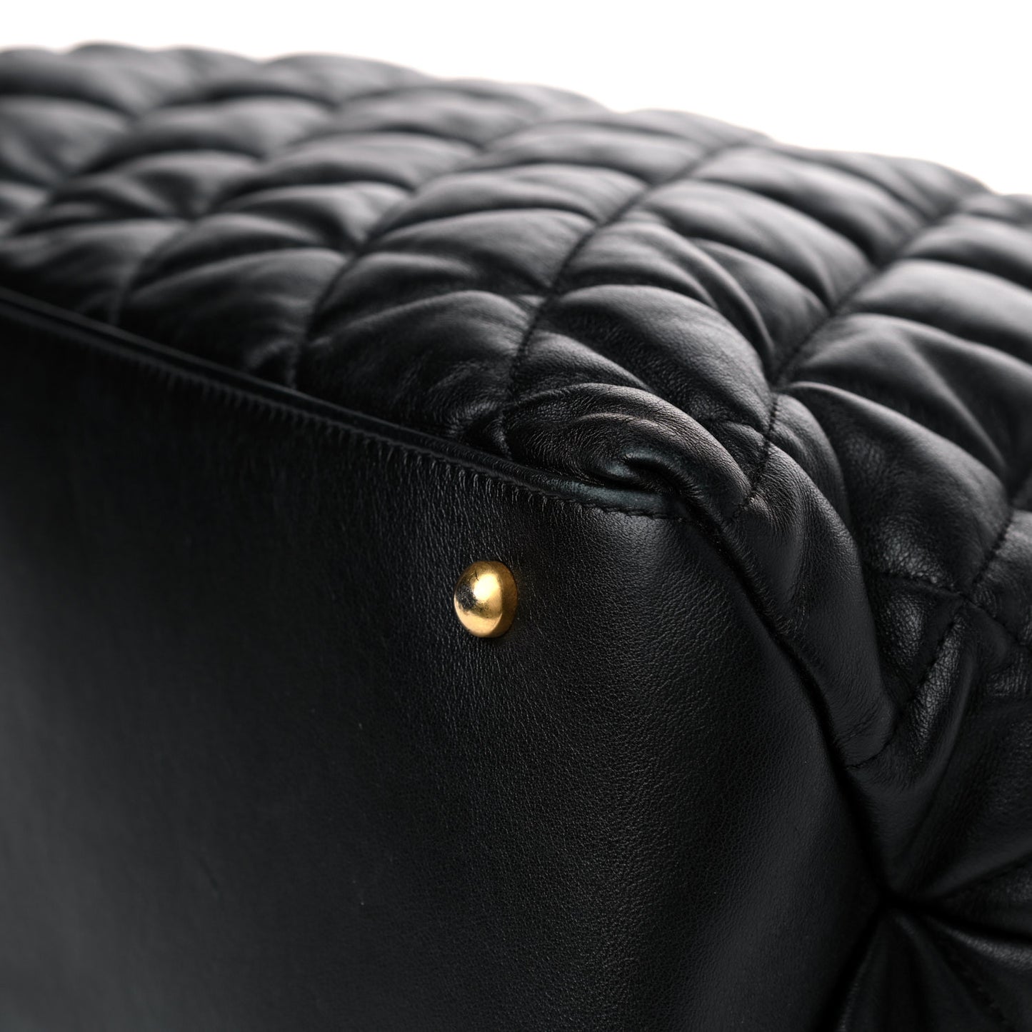 Calfskin Quilted Large Soft Elegance Tote Black