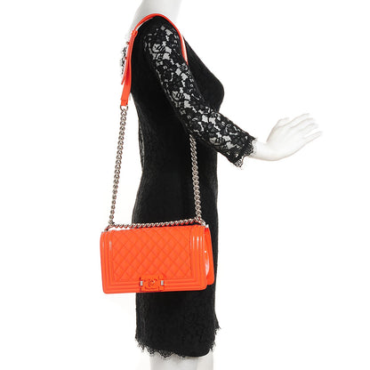 Chanel Patent Calfskin Medium Boy Flap Plexiglass Orange 2 of 7