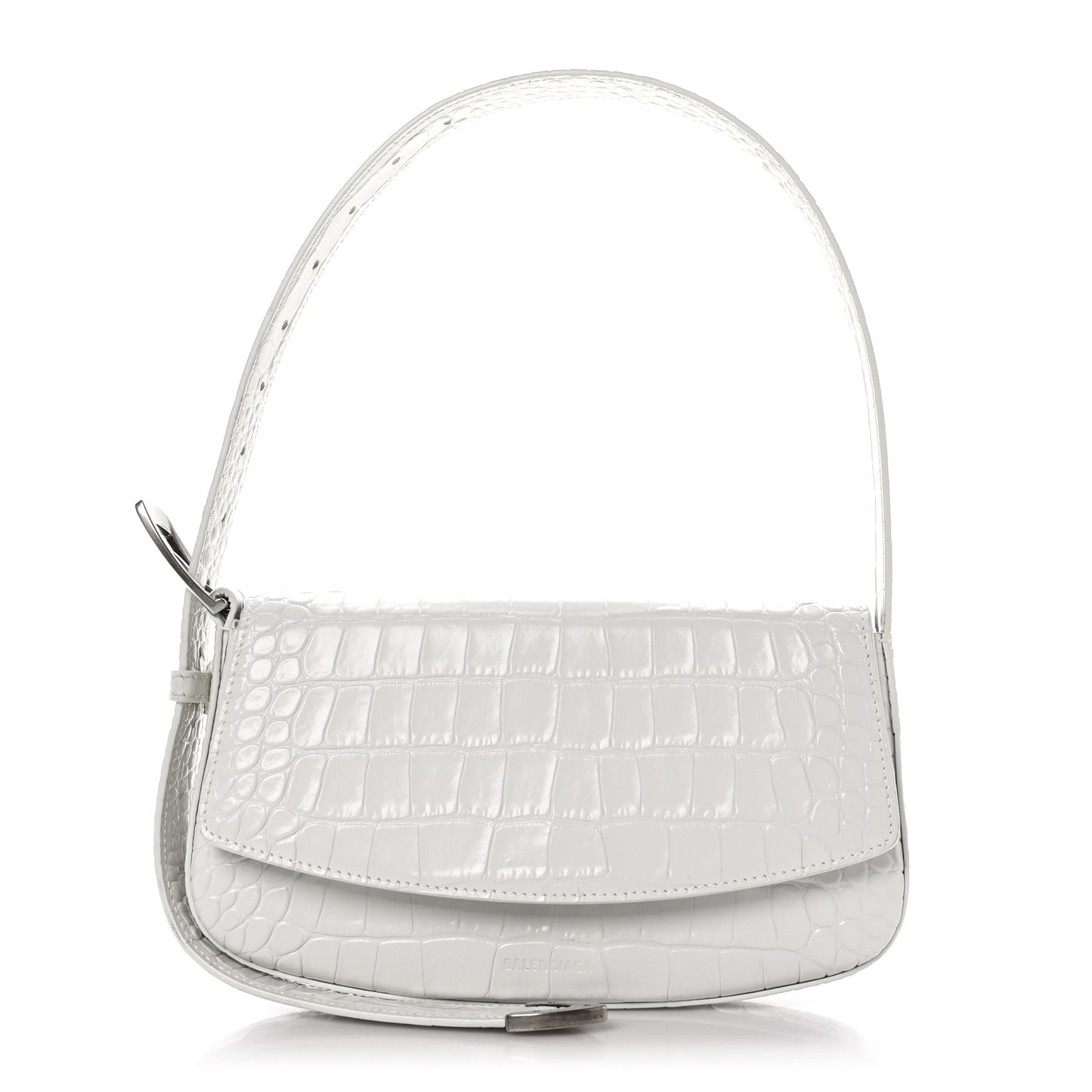 Shiny Calfskin Crocodile Embossed Ghost Sling Bag